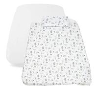 Chicco Next2Me Forever Parure de lit 3 pièces 58 x 110 cm, Coton, Drap-Housse et Housse de Couette et taie d'oreiller 25 x 32 cm, Accessoire Matelas bébé +0 Mois, Blanc et Gris Moutons