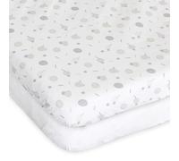 Chicco Next2Me Lot de 2 draps de Berceau 100% Coton Doux, Accessoire Original et Officiel pour Berceau Next2Me, Coton et confettis