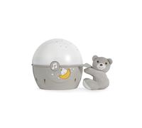 Chicco Next2Stars Veilleuse Bébé avec Peluche, Projecteur de Ciel Étoile, pour Lits Bébé et Berceaux, avec Capteur Sonore, 3 Effets Lumineux et Musique, 0 Mois et plus, Beige