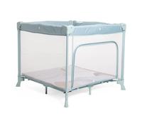 Chicco Open Box Square pour bébés et jeunes enfants de la naissance à 15 kg, parc bebe pliable et compact, avec tapis de jeu, fenêtres en maille, 4 poignées et sac de transport, vert