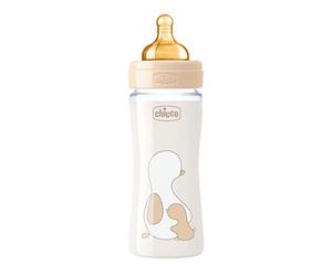 Chicco Original Touch Biberon anti-colique avec tétine en latex 100% naturel, débit normal 2 mois et plus, 250 ml