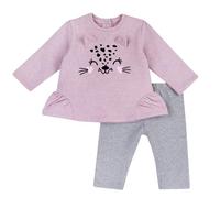 Chicco, Outfit due pezzi: leggings e felpa, Bébé fille, Rose (2), 9M, Conçu en Italie