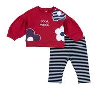 Chicco, Outfit due pezzi: leggings e felpa, Bébé fille, Rouge (1), 9M, Conçu en Italie