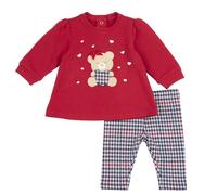 Chicco, Outfit due pezzi: leggings e felpa, Bébé fille, Rouge (2), 9M, Conçu en Italie