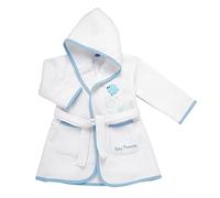 Chicco Peignoir à Capuche, Tissu Piqueté avec Broderie de Petits Escargots, avec deux Poches et une Ceinture Pratique, Matériaux de Haute Qualité, 100% Coton, 12 Mois et +, Bleu