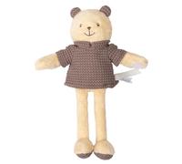 Chicco Peluche Nouveau-né en Velours Doux Ours, Jeu Interactif avec Tintement Sensoriel et Velcro, Différentes Textures pour Le Développement Tactile, Cadeau de Naissance, 0 Mois