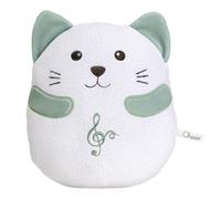 Chicco Peluche Petit Chat, Peluche électronique Interactive, Joue Le Son et Les Vibrations d'un Chat Qui ronronne, Musique Classique, Coussin Doux, Lavable en Machine, pour bébé 0 Mois et Plus, Vert