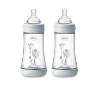 Chicco PERFECT 5 2 Biberon anti-coliques de 240 ml, biberon à débit moyen pour 2 M+