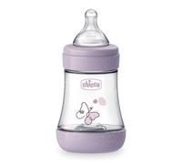 Chicco PERFECT 5 Biberon anti-coliques de 150 ml, biberon à débit lent pour 0 mois + avec tétine en silicone souple, biberon similaire au sein maternel, biberon anti-coliques pour allaitement mixte