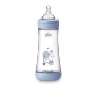 Chicco PERFECT 5 Biberon anti-coliques de 300 ml, biberon à débit rapide pour 4 mois + avec tétine en silicone souple, biberon similaire au sein maternel, biberon anti-coliques pour allaitement mixte