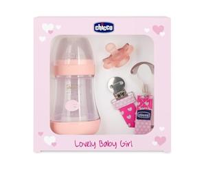 Chicco Perfect 5 coffret cadeau, rose 1 flacon de 150 ml p5, 1 physioforma minisoft, 1 clip mode