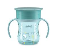 Chicco Perfect Cup Premier Verre pour Enfants 200 ml, 1 Tasse Biberon 12+ Mois pour Apprendre à Boire, avec Membrane en Silicone à 360° et Poignées Amovibles, sans BPA, Azur