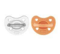 Chicco Physioforma Luxe Silicone Sucette 6-16M Orange Gris 2uts