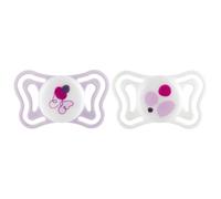 Chicco PhysioForma Light, Sucette bébé avec Tétine en Silicone 2-6 Mois, Légère et Respirante, Forme Ergonomique, Soutient la Respiration Physiologique et le bon développement de la Bouche, Rose, 2pcs