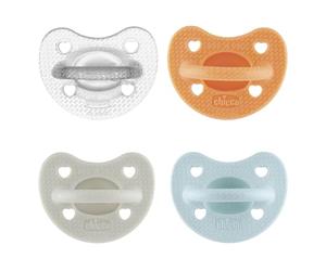 Chicco Physioforma Luxe Gummy, sucette en silicone 6-16 mois, gomme douce, favorise la respiration physiologique, encourage le développement de la bouche, 4 pièces, offre de prix abordable