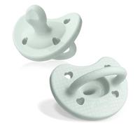 Chicco PhysioForma Luxe Lot de 2 tétines en silicone pour bébé de 0 à 6 mois, bouclier texturé tendance, sans BPA et sans latex, étui de stérilisation réutilisable, menthe