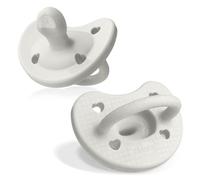 Chicco PhysioForma Luxe Lot de 2 tétines en silicone pour bébé de 0 à 6 mois, bouclier texturé tendance, sans BPA et sans latex, étui de stérilisation réutilisable, gris perle