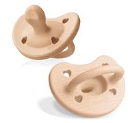 Chicco PhysioForma Luxe Lot de 2 tétines en silicone pour bébé de 0 à 6 mois, collerette texturée tendance, sans BPA et sans latex, coque stérilisante réutilisable, rouge