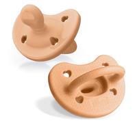 Chicco PhysioForma Luxe Lot de 2 tétines en silicone pour bébé de 6 à 16 mois, bouclier texturé tendance, sans BPA et sans latex, étui de stérilisation réutilisable, cantaloupe