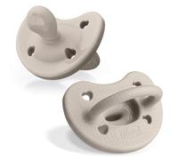 Chicco PhysioForma Luxe Lot de 2 tétines monobloc en silicone pour bébé de 6 à 16 mois, bouclier texturé tendance, sans BPA et sans latex, étui de stérilisation réutilisable, gris