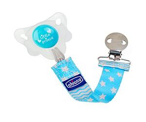 Chicco PhysioForma Mini Tétine en Silicone Souple avec Attache en Tissu pour Nouveaux-nés, Aide à la Respiration, Favorise le Développement de la Bouche, de la Naissance à 2 Mois, Bleu Clair
