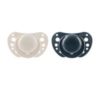 Chicco PhysioForma Succhietto Air Blu, Tétine 6-16 mois, en silicone, anatomique et fonctionnel, favorise la respiration physiologique, bleu, 2 pièces