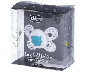 Chicco PhysioForma Succhietto Comfort Silicone Noir et Blanc 0-6 m 1 Pezzo