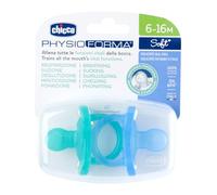 Chicco PhysioForma Sucette en Silicone 6-16 Mois, Ensemble de Tétines Douces et Délicates, Nouvelle Version, Bleu