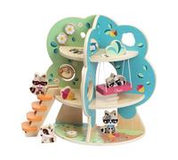 Chicco Playset en Bois, Arbre des Raton-Laveurs, Jeu Montessori, 4 Personnages Exclusifs, Playset de 34 cm de Hauteur sur Deux Niveaux, Jeu pour Fille et Garçon 2+ Ans, Idée Cadeau