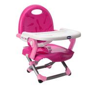 Chicco Pocket Snack Rehausseur Chaise Bébé pour Enfants de 6 mois à 3 ans (15 kg), Chaise Haute Portable, Réglable, avec Fermeture Compacte et Plateau Amovible - Pink