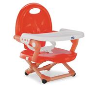 Chicco Pocket Snack Rehausseur Chaise Bébé pour Enfants de 6 mois à 3 ans (15 kg), Chaise Haute Portable, Réglable, avec Fermeture Compacte et Plateau Amovible - Poppy Red