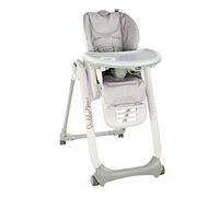 Chicco Polly 2 Start Chaise Haute pour Bébé de la Naissance à 3 ans (15 kg), Réglable, 4 Roues, Dossier Entièrement Inclinable en Transat et Fermeture Compacte - happy silver - 1 Unité (Lot de 1)