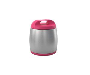 Chicco Porte-gobelet isotherme compact en acier inoxydable pour bébé et enfant, récipient thermique pour aliments chauds, conserve la température jusqu'à 6 heures, 350 ml - 6 mois - Rose
