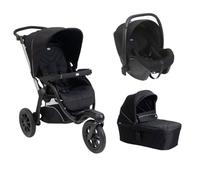 CHICCO - Poussette Trio Activ3 + Siège Auto Kory Black + Nacelle Activ3 Ebony