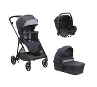 CHICCO - Poussette Trio Seety Nacelle Boston Grey Siege Auto Kory Black Chicco