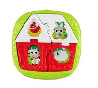 Chicco Puzzle de la Ferme 2 en 1, Jeu de Formes à Encastrer pour Enfants, 8 Formes, 2 Fonds Illustrés, Jeux Éducatifs pour Enfants de 10 Mois à 3 Ans