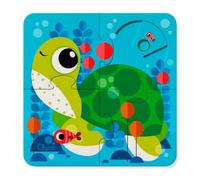 Chicco Puzzle interactif pour Enfants de 1 an, Lot de 4 Puzzles de 4 pièces, méthode Montessori, Coordination œil-Main et motricité Fine avec Points interactifs et découvertes Surprises, 16 pièces