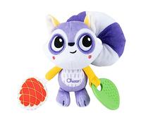 Chicco Raton Laveur Portable, hochet avec Grande Queue Douce pour Fixation à la Poussette ou au siège Auto, avec Anneau de Dentition, Pendentif en Forme de Pomme de pin avec Son froissé, 3-24 Mois