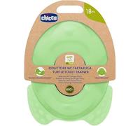 Chicco Réducteur de siège WC rigide en forme de tortue, pot pour enfants, siège ergonomique avec dossier confortable et système anti-éclaboussures, s'adapte à la plupart des WC, vert, 18 mois+