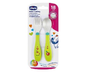 Chicco Repas Mes Premiers Couverts Bout Inox +18m Vert