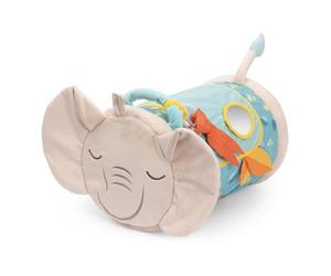 Chicco Rouleau Gonflable Éléphant Coussin Tummy Time et Quatre-Pattes Centre d'Activités Sensoriel Bébés 6 Mois à 4 Ans Jeu Premiers Pas Tapis d'Éveil Doux Hochet Miroir Tissu Lavable Idée Cadeau