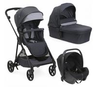 Chicco Seety Boston Grey Trio avec Siège Auto Kory Essential i-Size Noir Charge Maximale 22 kg