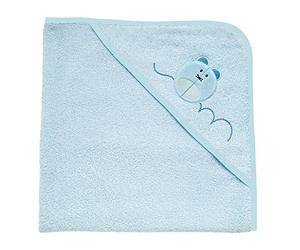 Chicco Serviette avec Capuche, en Tissu éponge Doux, avec Broderie Tendre Mickey Mouse, matériaux de qualité, 100% Pur Coton, 0 Mois, Bleu Clair