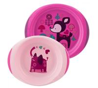 Chicco Set d'assiettes réutilisables Bébé assiette creuse plate Prêt pour la maternelle pratique