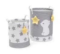 Chicco Set de 2 Paniers à Jouets pour Enfants - Organiseur pour Chambre de Bébé en Tissu Doux Sensoriel avec Hochet et Pouët-pouët - Paniers Résistants pour Jouets avec Poignées - Idée Cadeau