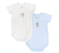 Chicco Set Due Body A Manica Corta Ensemble Deux Bodies à Manches Courtes, Bleu Clair, 3 Mois Mixte bébé