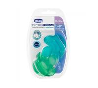 Chicco Silicone Soother Physio Soft mannequin tout usage bleu-vert 2 Unités