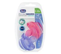 Chicco Silicone Souple Ergonomique Pacifier x 2, Violet/Rose, 6-16 mois