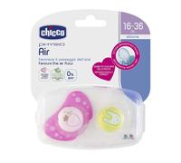 Chicco Physio Forma Air Sucette Silicone +16m Fraise Lapin Lot de 2 + Boite de Stérilisation