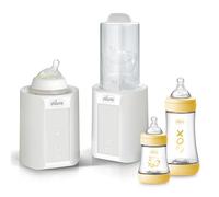 Chicco Starter Set P5, Set pour nouveau-né avec Stérilisateur Électrique à Vapeur, Chauffe-biberon Maison/Voiture, Kits de 3 Biberons anti colique modèle Perfect 5 Unisex, Tétine en Silicone Souple